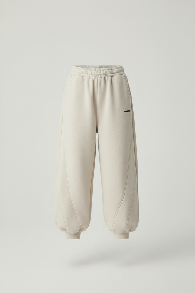 Pantalon Parachute Beige Ample Décontracté Enfant Confortable - Molleton - vue 3