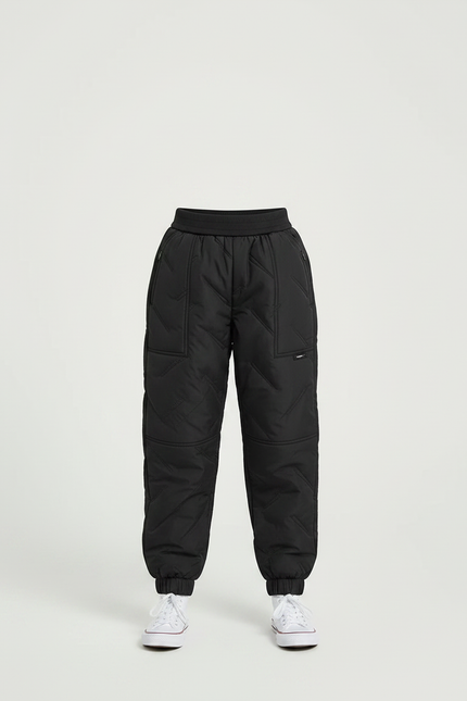 Pantalon Parachute Noir Matelassé Enfant Confortable Hiver - Polyester - vue 3