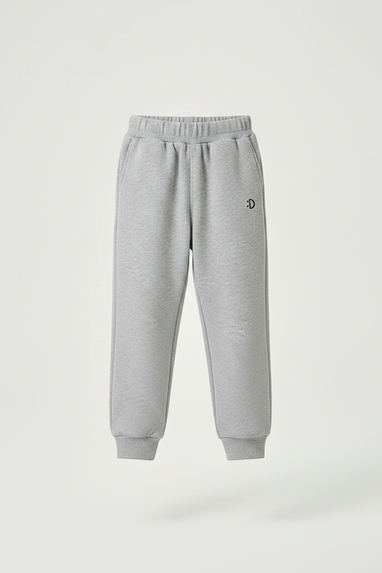 Pantalon Parachute Gris Uni Ample Décontracté Enfant - Molleton - vue 3