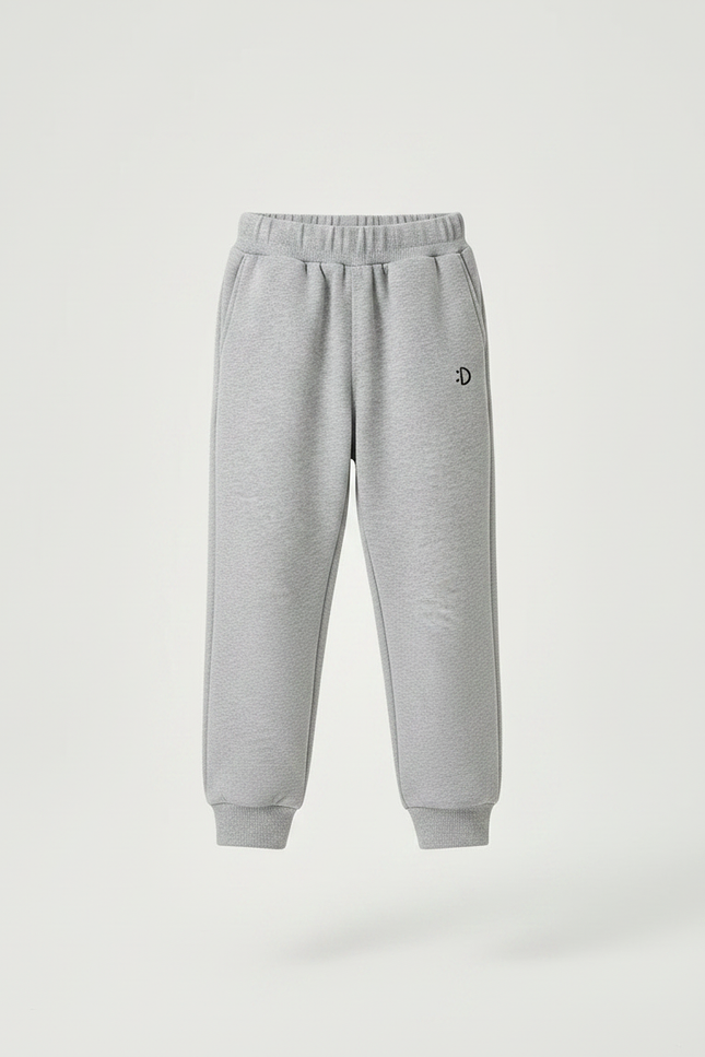 Pantalon Parachute Gris Uni Ample Décontracté Enfant - Molleton - vue 3