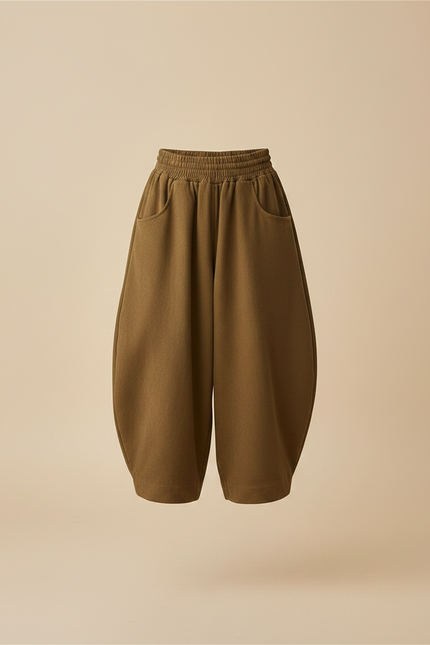 Pantalon Parachute Kaki Ample Confortable Enfant Coton - Molleton - vue 3