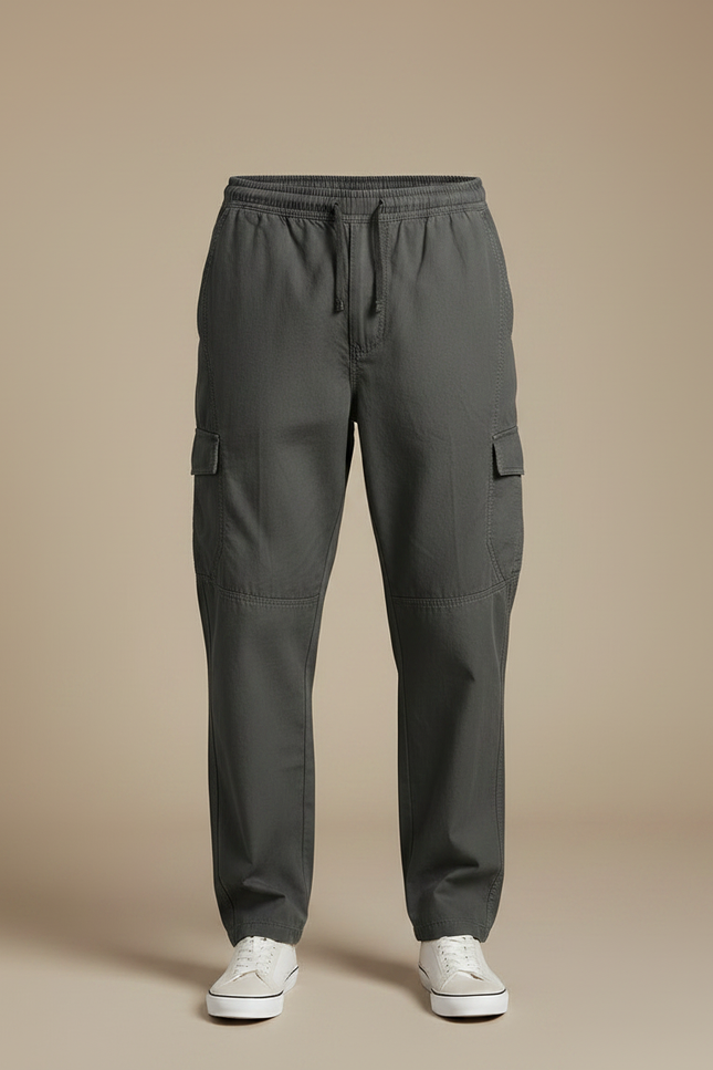 Pantalon Parachute Homme Kaki Cargo - Toile - vue 3