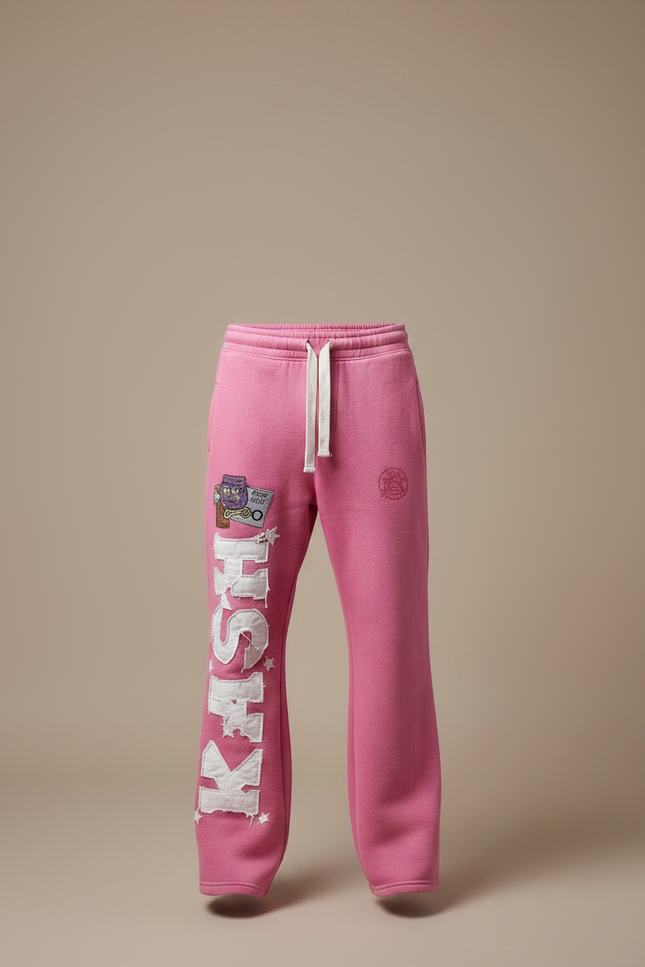 Pantalon Parachute Rose Molleton Ample Imprimé Homme - vue 3