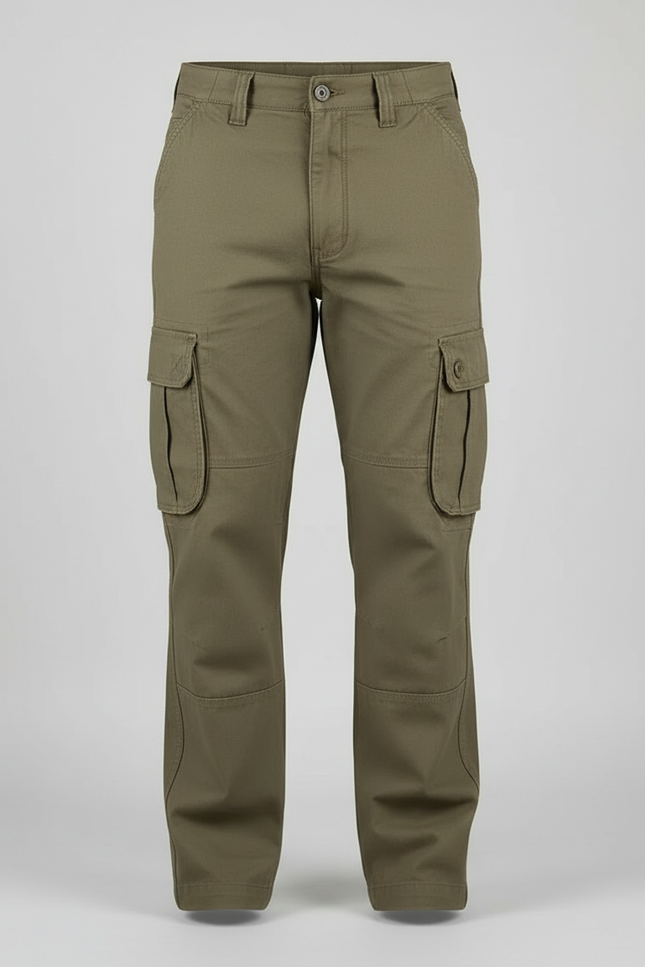Pantalon Parachute Cargo Ample Coton Homme - Kaki - vue 3
