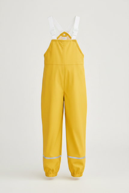 Pantalon Parachute Imperméable Jaune Enfant Salopette Pluie - Polyester - vue 3