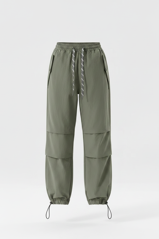 Pantalon Parachute Kaki Ample Léger Sportif Femme - Polyester - vue 3