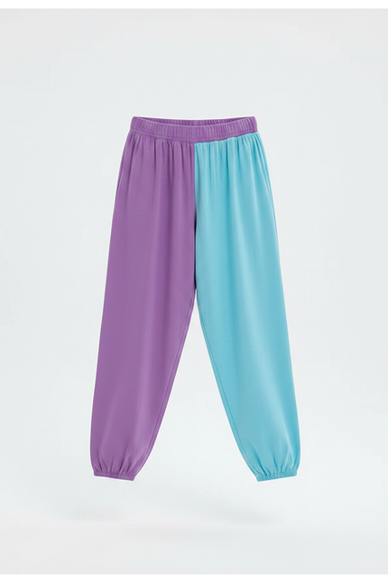 Pantalon Parachute Bicolore Ample Coton Fluide Enfant - Multicolore - vue 3