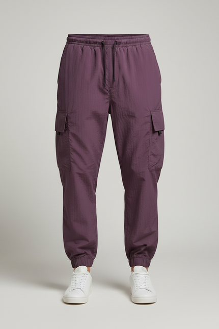 Pantalon Parachute Violet Cargo Ample Homme - Polyester - vue 3