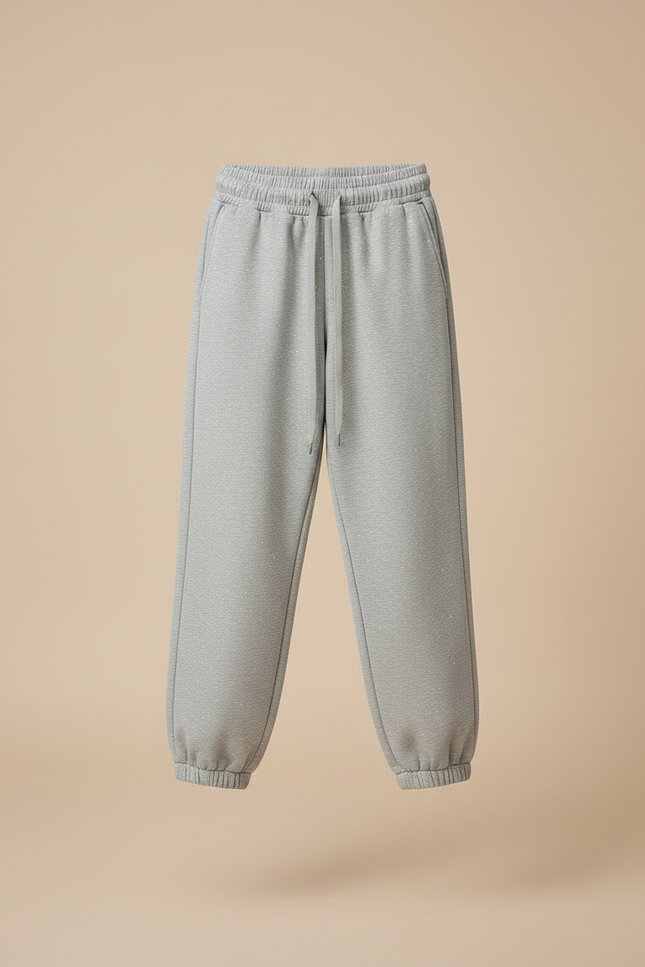 Pantalon Parachute Gris Ample Décontracté Scintillant Fille - Molleton - vue 3