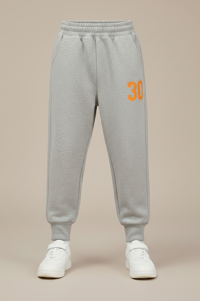 Pantalon Parachute Coton Ample Numéro Imprimé Enfant - Noir Molleton - vue 3