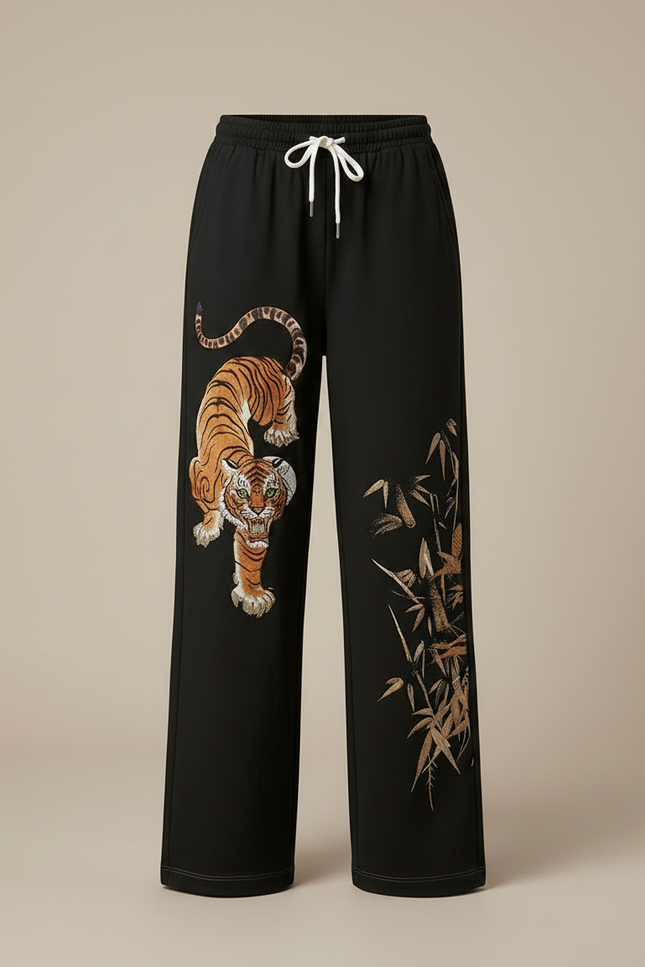 Pantalon Parachute Femme Noir Large - Polyester - vue 3