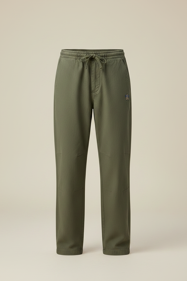 Pantalon Parachute Vert Ample Coton Enfant - Kaki - vue 3