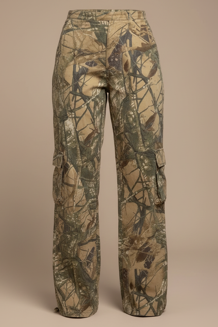Pantalon Parachute Camouflage Ample Cargo Femme Y2K - Multicolore Toile - vue 3
