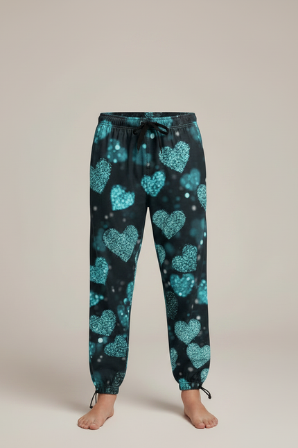 Pantalon Parachute Noir Cœurs Scintillants Garçon Décontracté - Polyester - vue 3