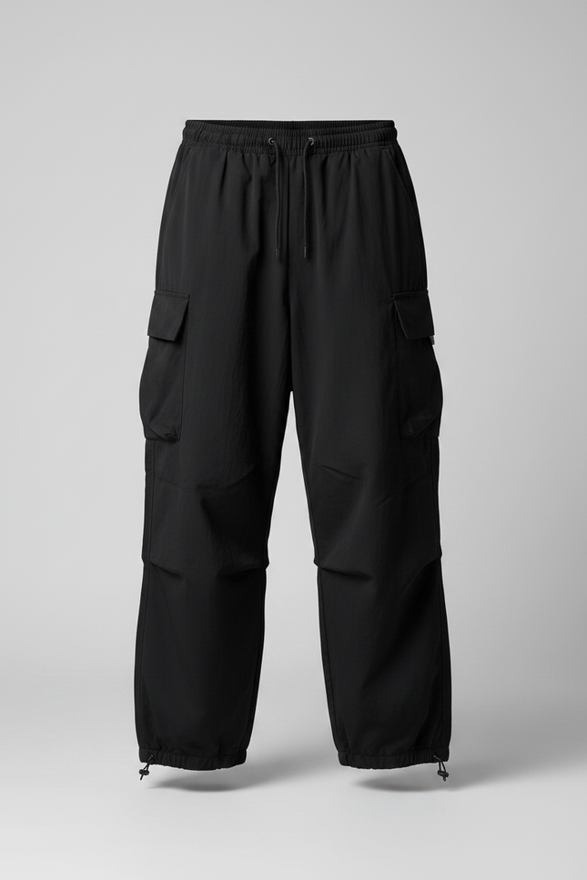 Pantalon Parachute Noir - Polyester - vue 3