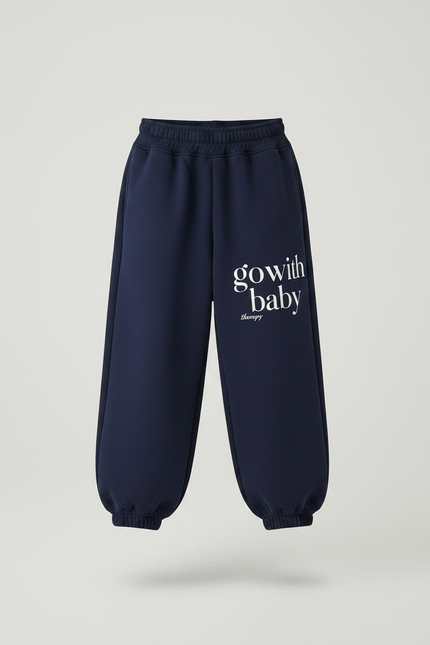 Pantalon Parachute Bleu Marine Ample Molletonné Enfant - vue 3