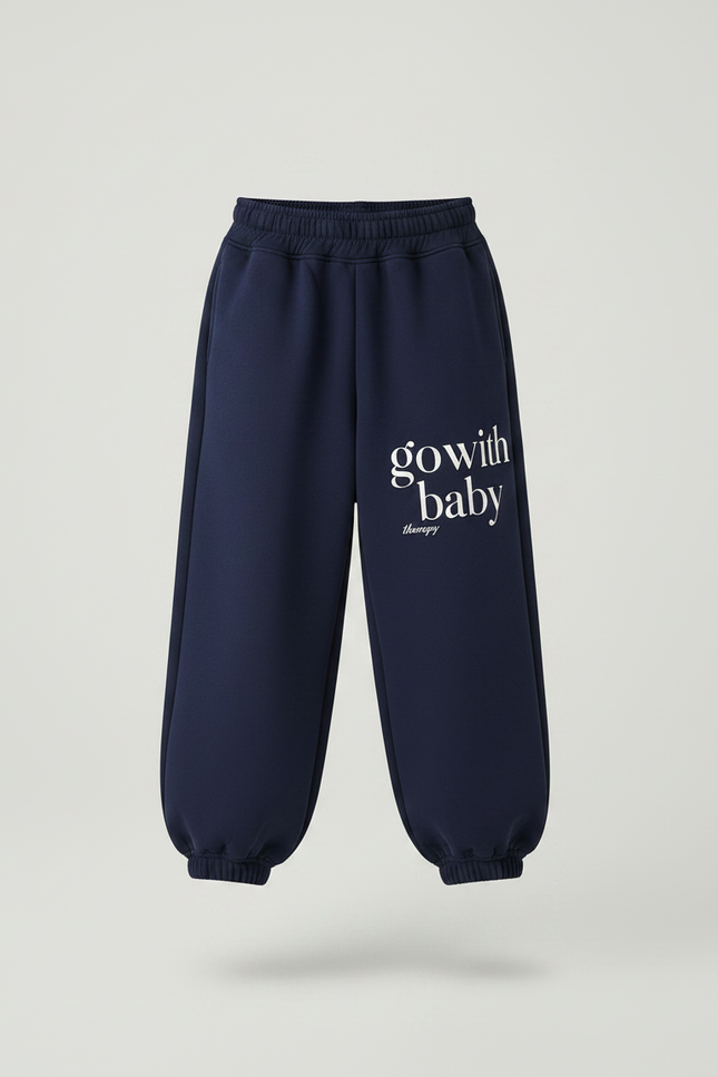 Pantalon Parachute Bleu Marine Ample Molletonné Enfant - vue 3