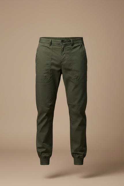 Pantalon Parachute Vert Kaki Cargo Ample Homme Jogger - Coton - vue 3