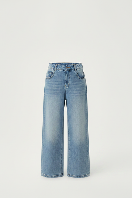 Pantalon Parachute Jean Ample Fille Décontracté Bleu - vue 3