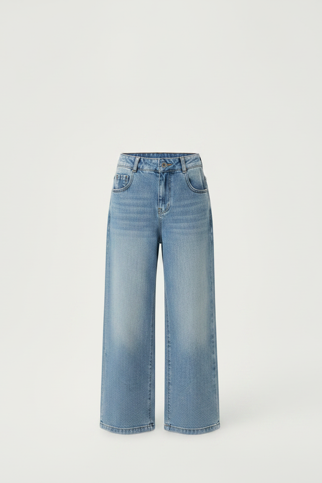 Pantalon Parachute Jean Ample Fille Décontracté Bleu - vue 3