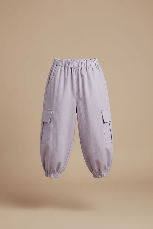 Pantalon Parachute Violet Ample Cargo Enfant Léger - Coton - vue 3