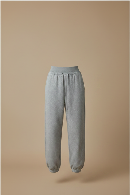 Pantalon Parachute Gris Ample Molleton Drapé Confortable - vue 3