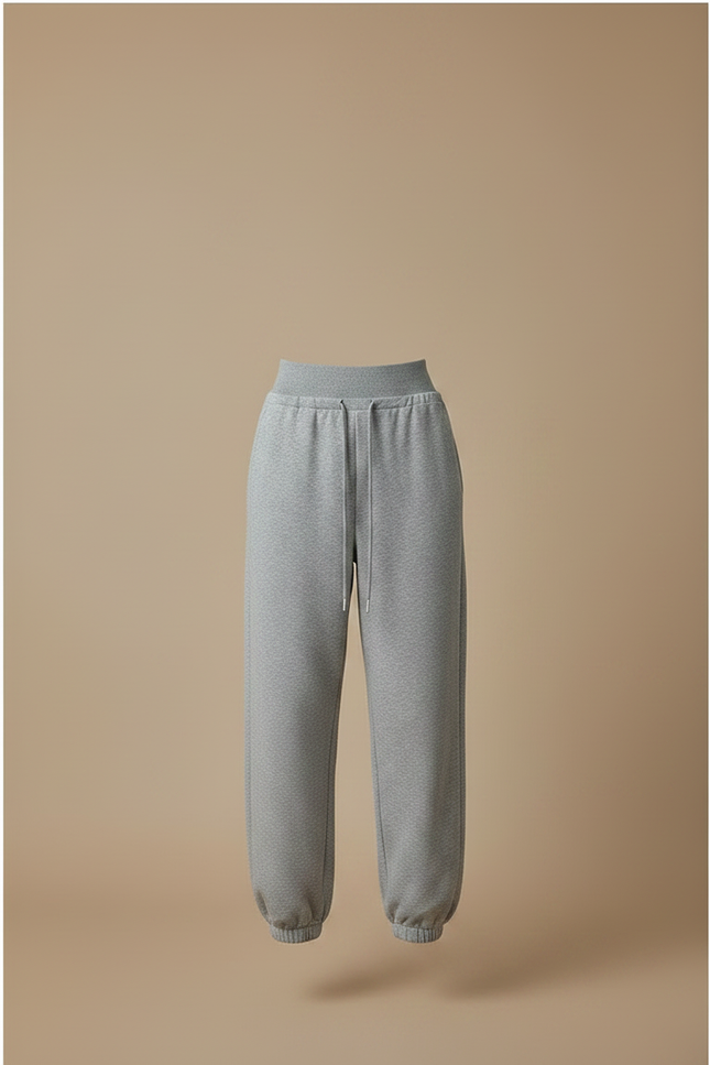 Pantalon Parachute Gris Ample Molleton Drapé Confortable - vue 3