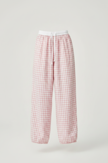 Pantalon Parachute Rose Vichy Coton Ample Enfant - vue 3