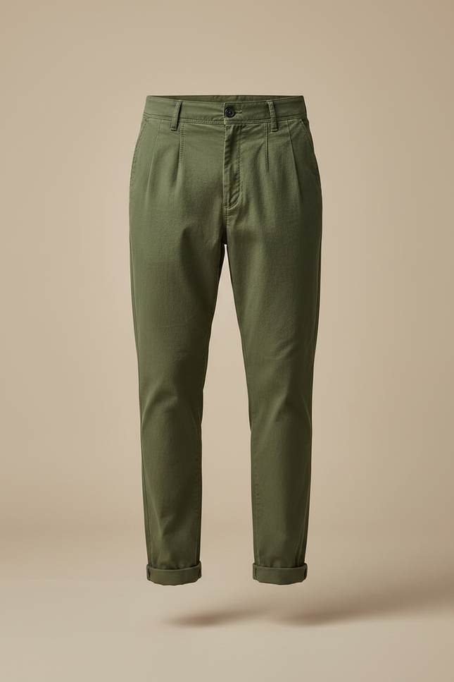 Pantalon Parachute Vert Coton Ample Décontracté Homme - Kaki - vue 3