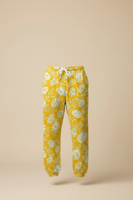 Pantalon Parachute Jaune Imprimé Pâques Décontracté Homme - Molleton - vue 3