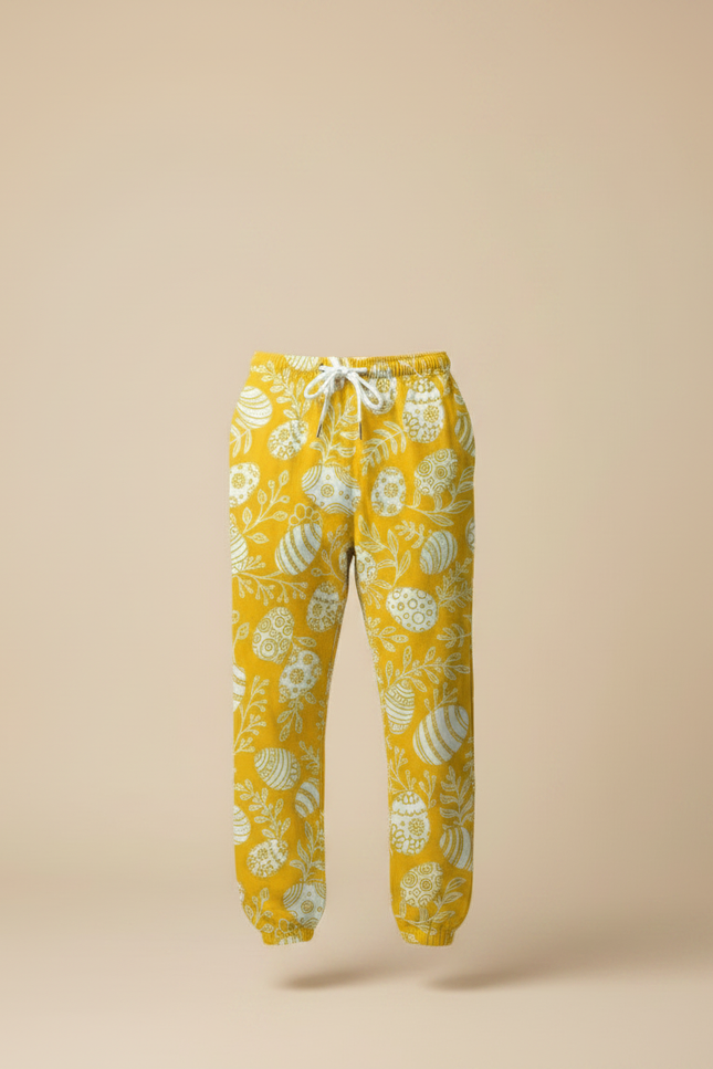 Pantalon Parachute Jaune Imprimé Pâques Décontracté Homme - Molleton - vue 3