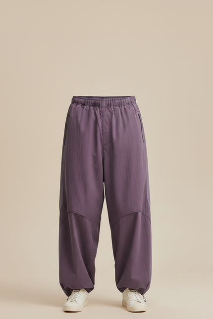 Pantalon Parachute Violet Ample Décontracté Urbain - Polyester - vue 3
