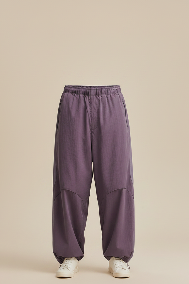Pantalon Parachute Violet Ample Décontracté Urbain - Polyester - vue 3