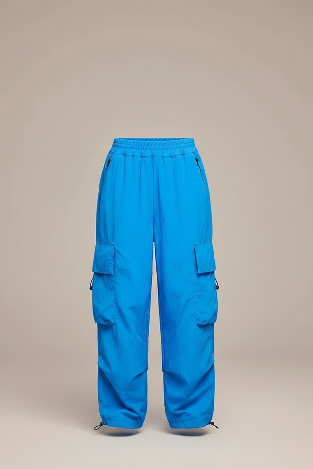 Pantalon Parachute Bleu Cargo Ample Décontracté Enfant - Polyester - vue 3