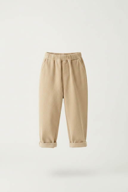 Pantalon Parachute Beige Côtelé Ample Décontracté Élastiqué Enfant - Cordé - vue 3