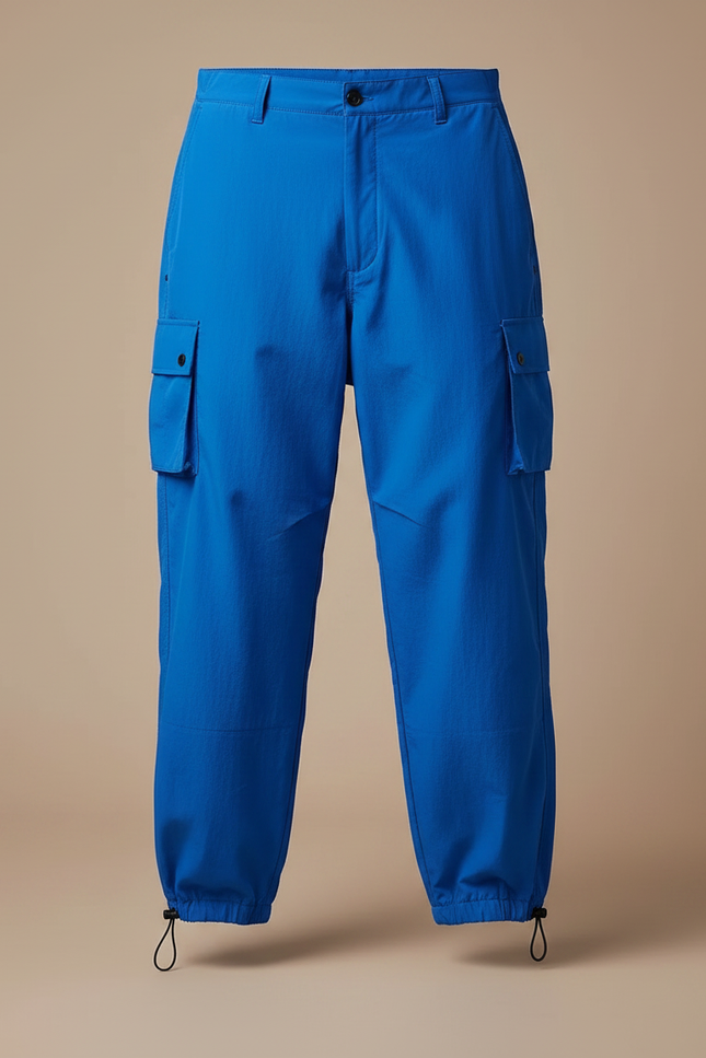 Pantalon Parachute Bleu Cargo Ample Décontracté Homme - Polyester - vue 3
