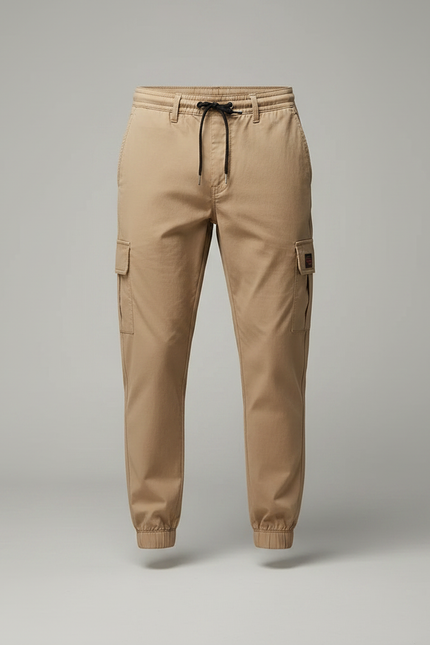 Pantalon Parachute Kaki Cargo Coton Ample Décontracté Homme - vue 3