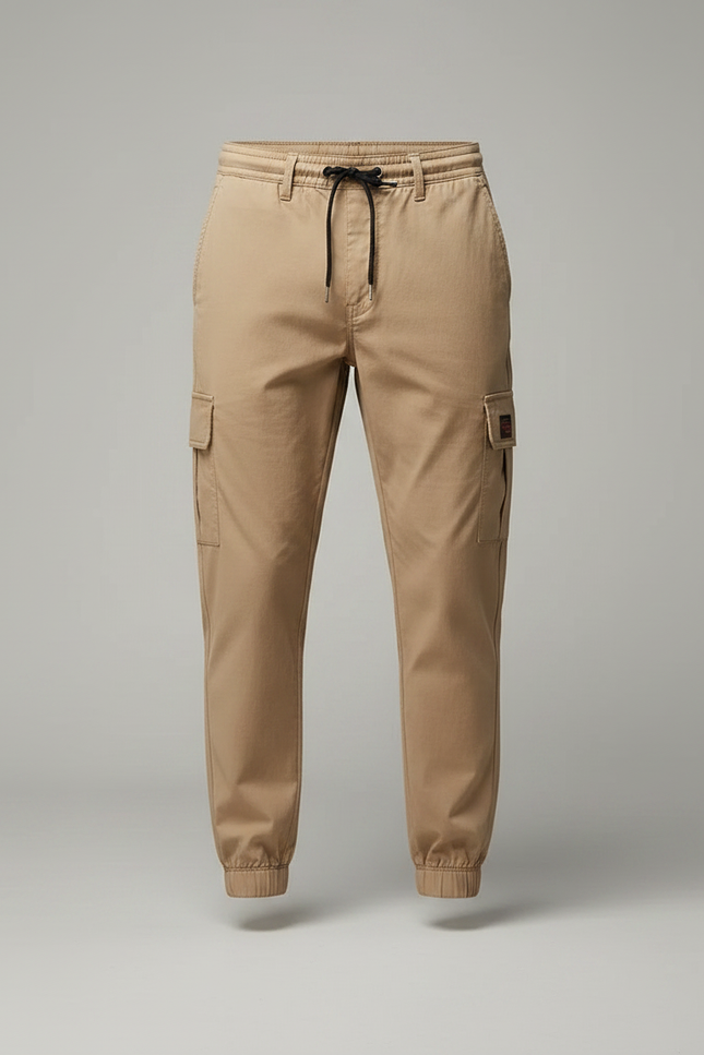 Pantalon Parachute Kaki Cargo Coton Ample Décontracté Homme - vue 3