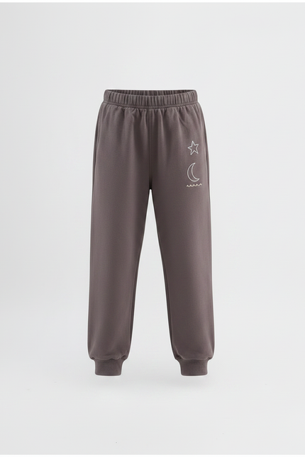 Pantalon Parachute Coton Ample Imprimé Enfant Sport - Marron Molleton - vue 3