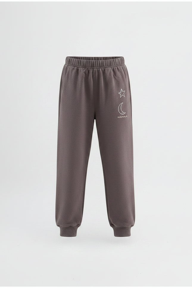 Pantalon Parachute Coton Ample Imprimé Enfant Sport - Marron Molleton - vue 3