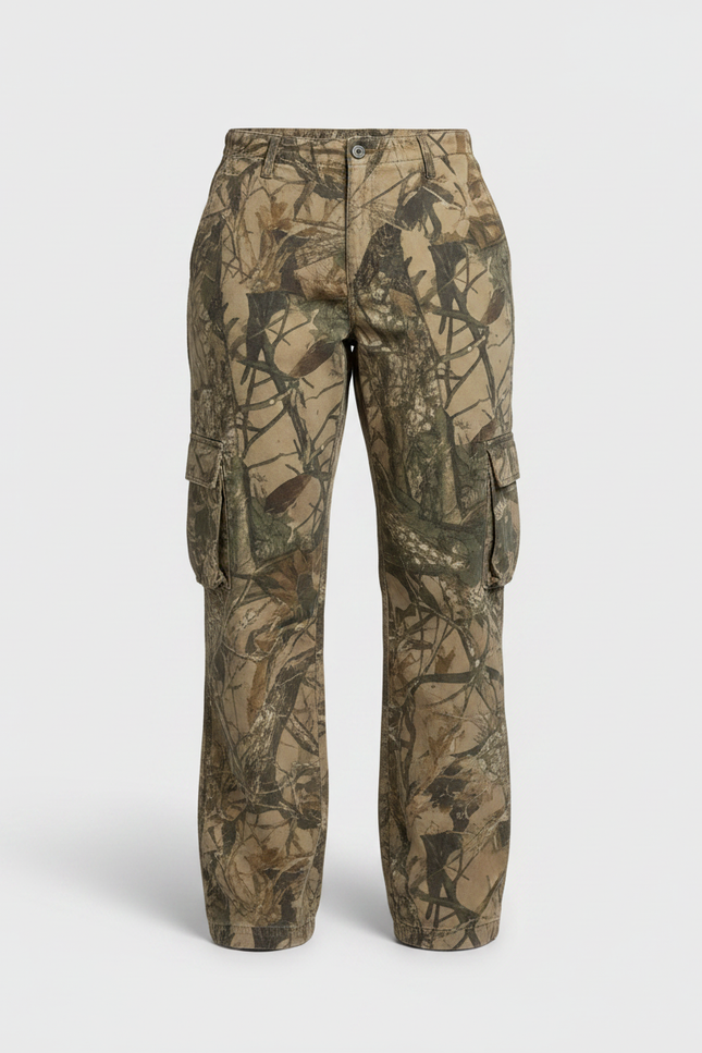Pantalon Parachute Camouflage Ample Cargo Femme Militaire - Multicolore Toile - vue 3