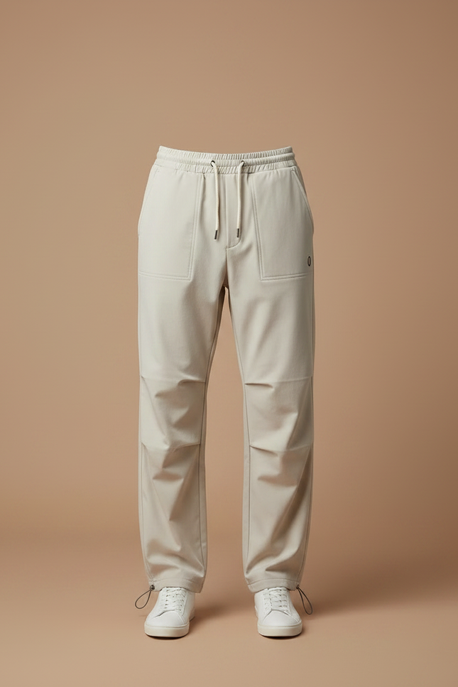 Pantalon Parachute Beige Ample Décontracté Cordon Homme - Polyester - vue 3