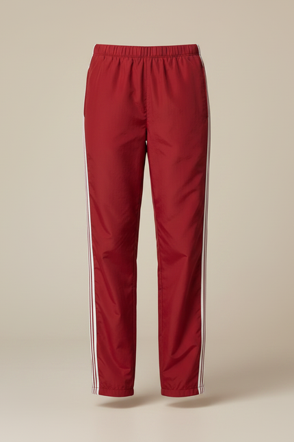Pantalon Parachute Rouge Ample Rayures Blanches Sport - Polyester - vue 3