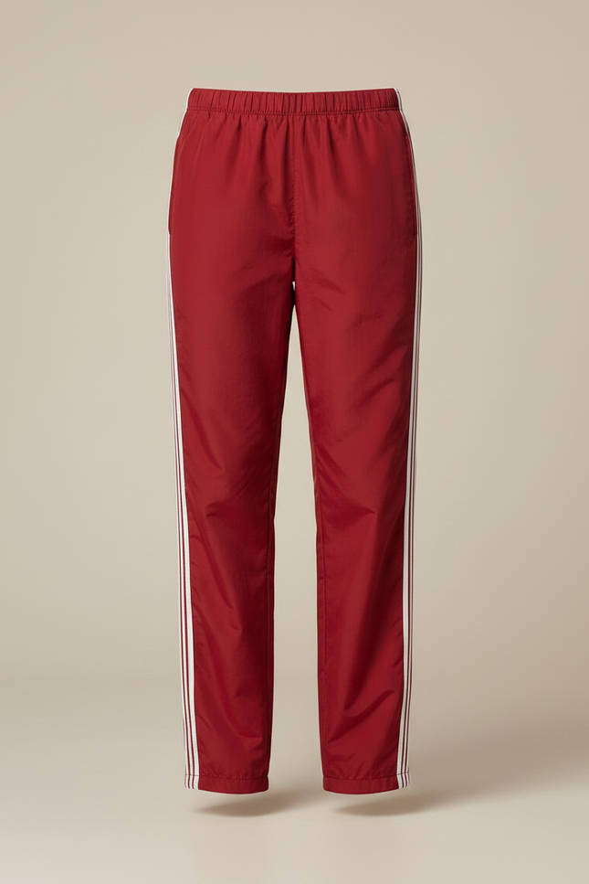 Pantalon Parachute Rouge Ample Rayures Blanches Sport - Polyester - vue 3