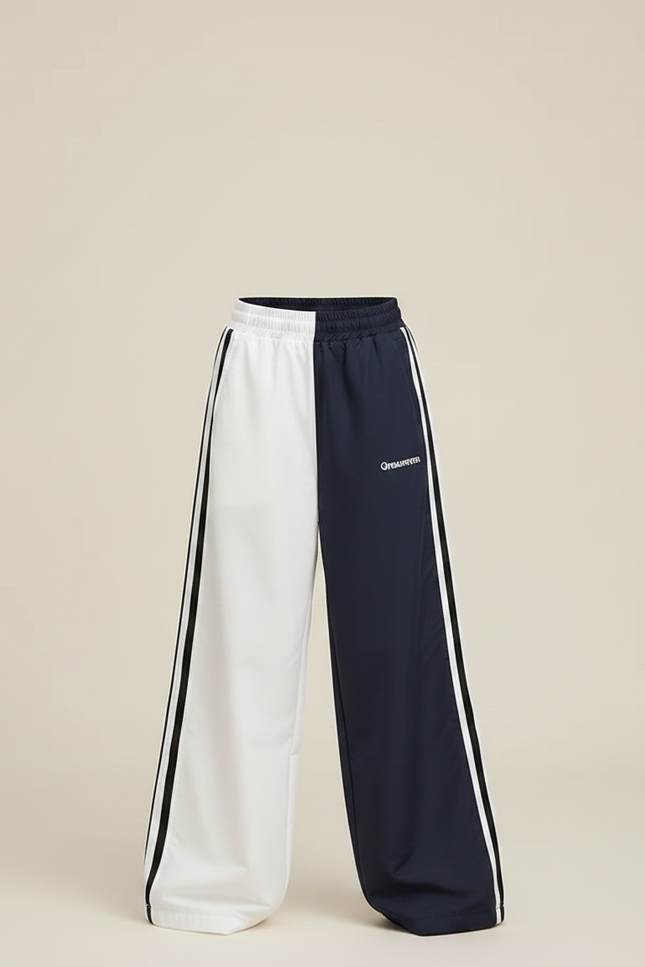 Pantalon Parachute Bicolore Rayures Ample Décontracté Enfant - Multicolore Polyester - vue 3