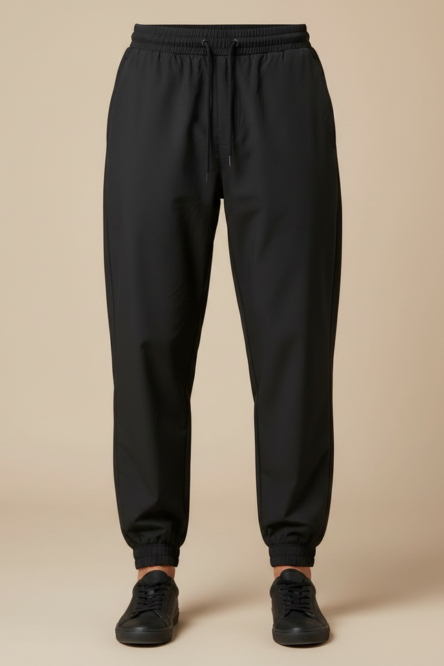 Pantalon Parachute Noir Ample Cordon Homme Coton - Polyester - vue 3