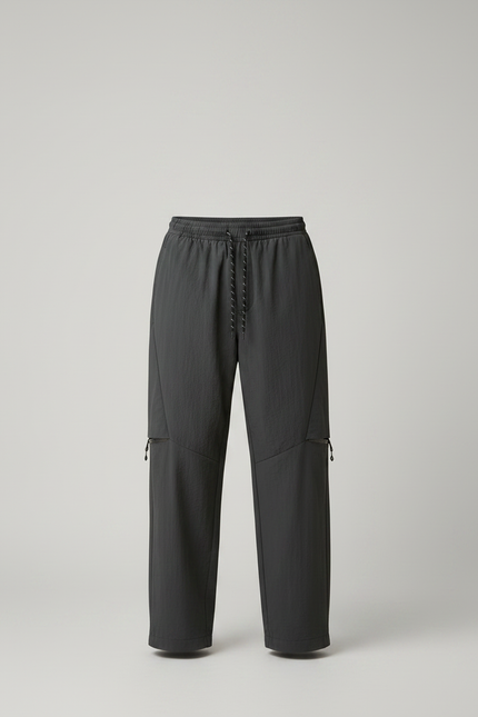 Pantalon Parachute Gris Cargo Ample Zippé Homme - Polyester - vue 3