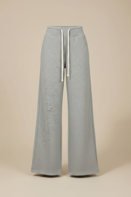 Pantalon Parachute Gris Ample Molletonné Décontracté Doux - vue 3