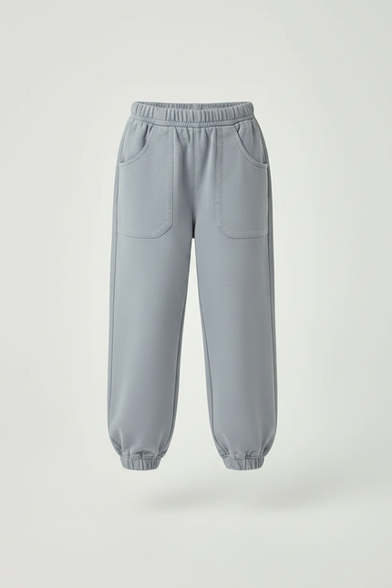 Pantalon Parachute Gris Ample Enfants Coton Décontracté - Molleton - vue 3
