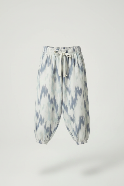 Pantalon Parachute Fluide Imprimé Ikat Ample Enfant - Viscose - vue 3